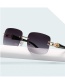 Fashion Gold Frame Grey Flakes Square Trim Sunglasses