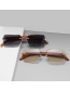 Fashion Gold Frame White Mercury Crystal Square Sunglasses With Wood Grain Temples