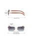Fashion Gold Frame White Mercury Crystal Square Sunglasses With Wood Grain Temples