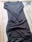 Fashion Black Drawstring Long Sleeve Dress