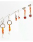 Fashion A2011 3 Pairs Of Asymmetrical Beaded Flower Earrings