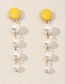Fashion Yellow Pearl Tassel Earrings