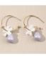 Fashion Blue Flower Drop Pearl Earrings