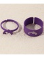 Fashion Purple 7-piece Dolphin Open Ring Set