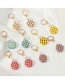 Fashion Pink Round Square Pearl Earrings
