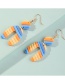 Fashion Yellow+blue Striped U-shaped Acrylic Earrings