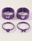 Fashion Purple 8 Pieces Of Love Butterfly Ring