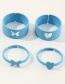 Fashion Blue 7-piece Love Butterfly Ring Set