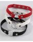 Fashion Red Leather Round Collar