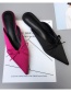 Fashion Black Pointed Mid Heel Bow Sandals