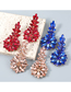 Fashion Ab Color Alloy Diamond Willow Leaf Shaped Rhinestone Geometric Earrings