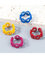 Fashion Red Alloy Drip Oil Hollow Smiley Ring