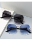Fashion Gold Color Frame Tea Chips Irregular Cut-edge Sunglasses