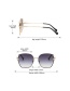 Fashion Black Silver Color Gray Flakes Square Frame Sunglasses
