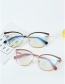 Fashion White Metal Geometric Frame Glasses
