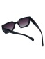 Fashion Bright Black/white/gradient Gray Trimmed Square Frame Sunglasses