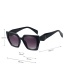 Fashion Bright Black/white/gradient Gray Trimmed Square Frame Sunglasses