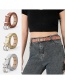 Fashion Khaki Full Hole Double Row Pin Buckle Belt
