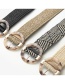 Fashion Hegami Striped Braided Round Buckle Belt