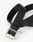 Fashion Black Diamond-studded Square Buckle Belt