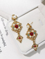Fashion Red Pearl Geometric Earrings