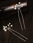 Fashion Silver Color Pearl U-shaped Hairpin