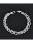 Fashion Silver Color Geometric Interwoven Bracelet With Diamonds