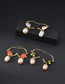 Fashion Color Petal Pearl Stud Earrings