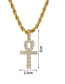 Fashion Twist Chain Gold Color Diamond Round Head Cross Twist Chain Necklace
