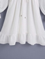 Fashion White Bubble Check V-neck Halter Strap Dress