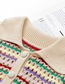 Fashion Color Rainbow Striped Lapel Sweater Knit Cardigan