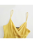 Fashion Yellow Solid Color Buttoned Strap Dress