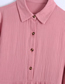 Fashion Pink Solid-color Lapel Split Shirt Dress