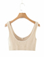 Fashion Beige Solid Color Knitted Camisole