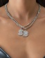 Fashion White K 1633 Double Letter Necklace