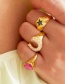 Fashion Golden 8# U-shaped Diamond Ring