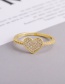 Fashion 桃心7# Opening Micro-set Zircon Love Heart Ring