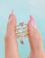 Fashion White Zirconium Butterfly Geometric Butterfly Ring
