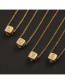 Fashion F Copper Micro-inlaid Zirconium Geometric Shape English Alphabet Necklace
