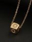 Fashion Y Copper Micro-inlaid Zirconium Geometric Shape English Alphabet Necklace