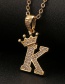 Fashion C Crown English Alphabet Chain Necklace