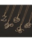 Fashion M Micro Inlaid Zircon Art English Alphabet Chain Necklace