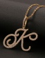 Fashion P Micro Inlaid Zircon Art English Alphabet Chain Necklace