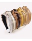 Fashion Light Coffee + Coffee Color Fabric Wide-sided Knotted Leather Headband