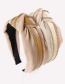Fashion Khaki + Yellow Fabric Wide-sided Knotted Leather Headband