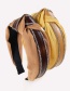 Fashion Khaki + Yellow Fabric Wide-sided Knotted Leather Headband