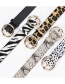 Fashion Leopard Irregular Leopard Pattern Round Buckle Belt