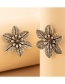 Fashion Silver Color Flower Leaf Earrings