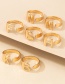 Fashion Gold Color English Alphabet 7-piece Ring
