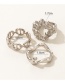 Fashion Silver Color Geometric Chain 3-piece Ring
